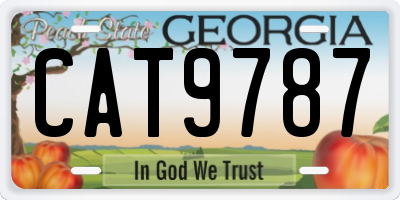 GA license plate CAT9787
