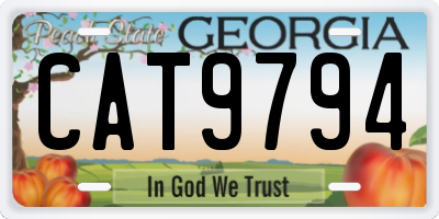 GA license plate CAT9794