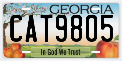 GA license plate CAT9805