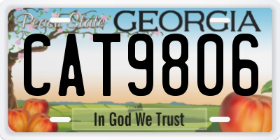 GA license plate CAT9806