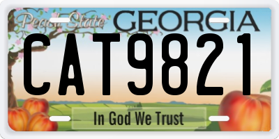 GA license plate CAT9821