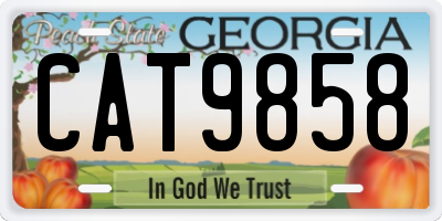 GA license plate CAT9858