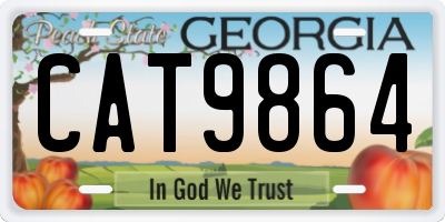 GA license plate CAT9864