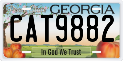 GA license plate CAT9882