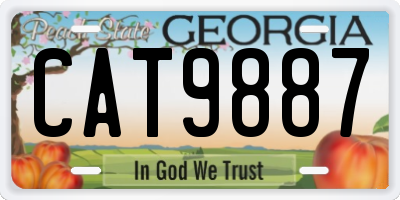 GA license plate CAT9887