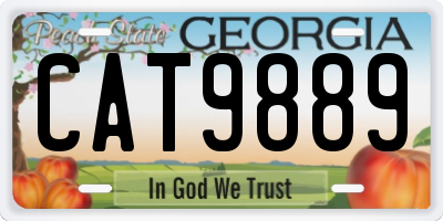GA license plate CAT9889