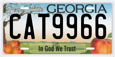 GA license plate CAT9966