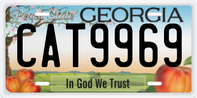 GA license plate CAT9969