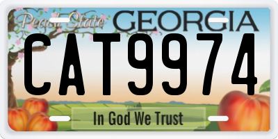 GA license plate CAT9974