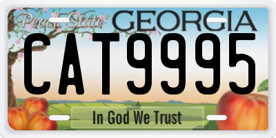 GA license plate CAT9995