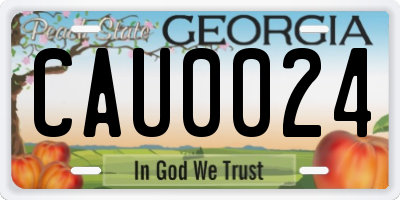 GA license plate CAU0024