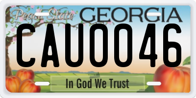 GA license plate CAU0046