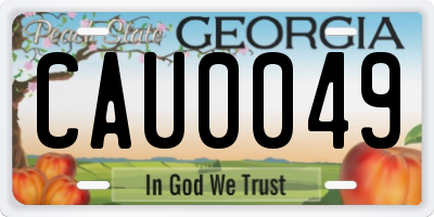 GA license plate CAU0049