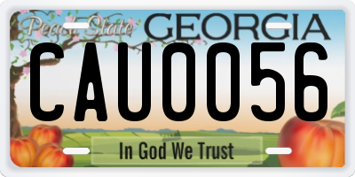 GA license plate CAU0056