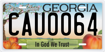 GA license plate CAU0064
