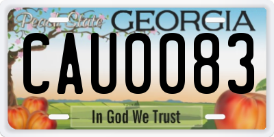 GA license plate CAU0083