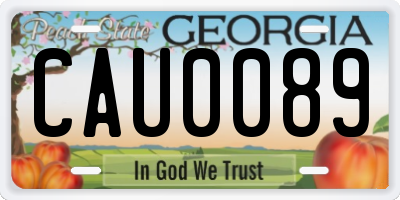 GA license plate CAU0089