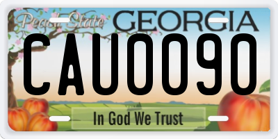 GA license plate CAU0090