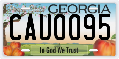 GA license plate CAU0095
