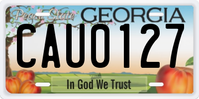 GA license plate CAU0127