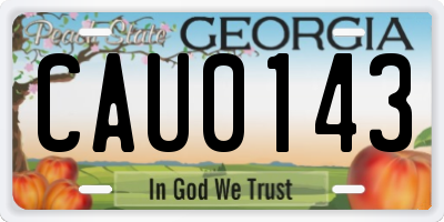 GA license plate CAU0143