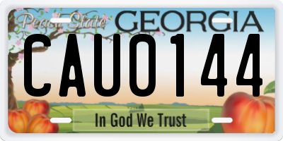GA license plate CAU0144