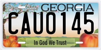 GA license plate CAU0145