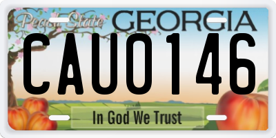 GA license plate CAU0146