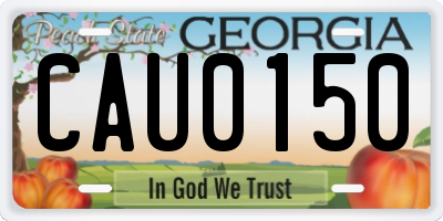 GA license plate CAU0150