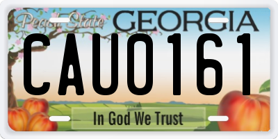 GA license plate CAU0161