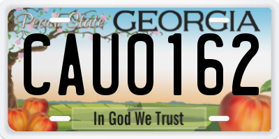 GA license plate CAU0162