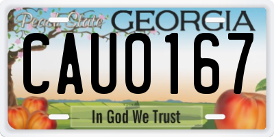 GA license plate CAU0167