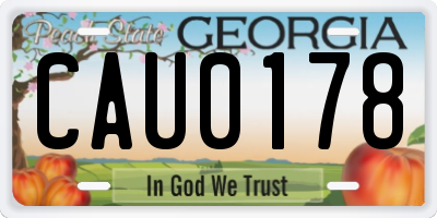 GA license plate CAU0178