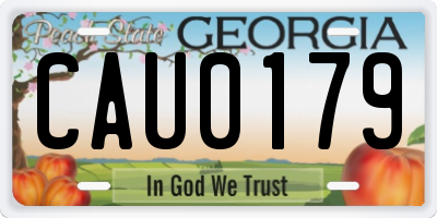 GA license plate CAU0179