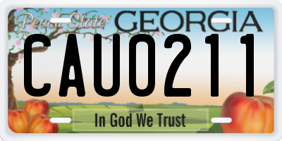 GA license plate CAU0211