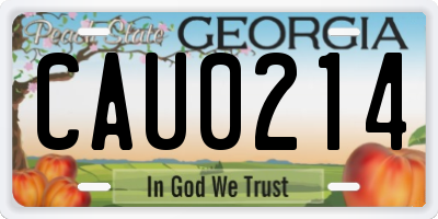 GA license plate CAU0214