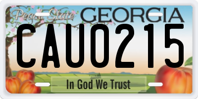 GA license plate CAU0215