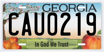 GA license plate CAU0219
