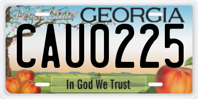 GA license plate CAU0225
