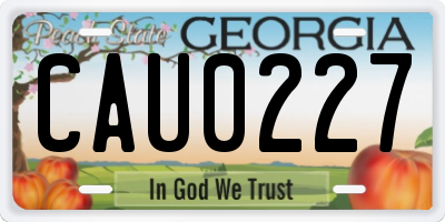 GA license plate CAU0227