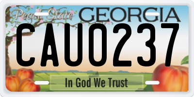 GA license plate CAU0237