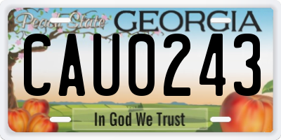 GA license plate CAU0243