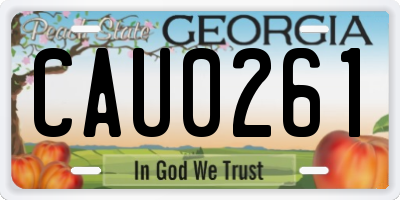 GA license plate CAU0261