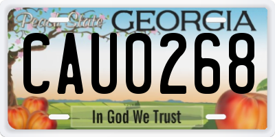 GA license plate CAU0268