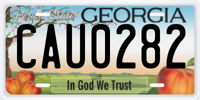 GA license plate CAU0282