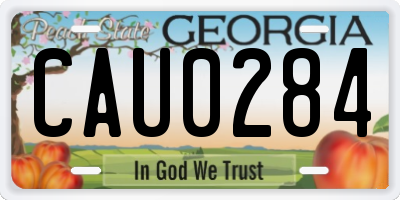 GA license plate CAU0284