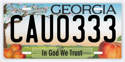 GA license plate CAU0333
