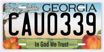 GA license plate CAU0339