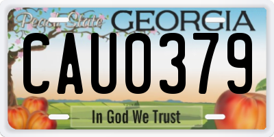 GA license plate CAU0379