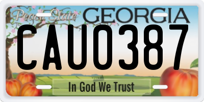 GA license plate CAU0387